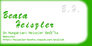 beata heiszler business card